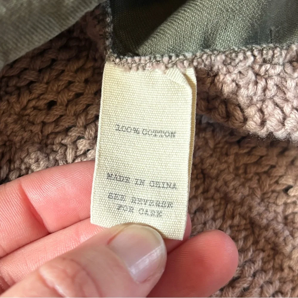 BKE Olive Green Utility Jacket Military Style Zip Pocket Snap Front Medium
